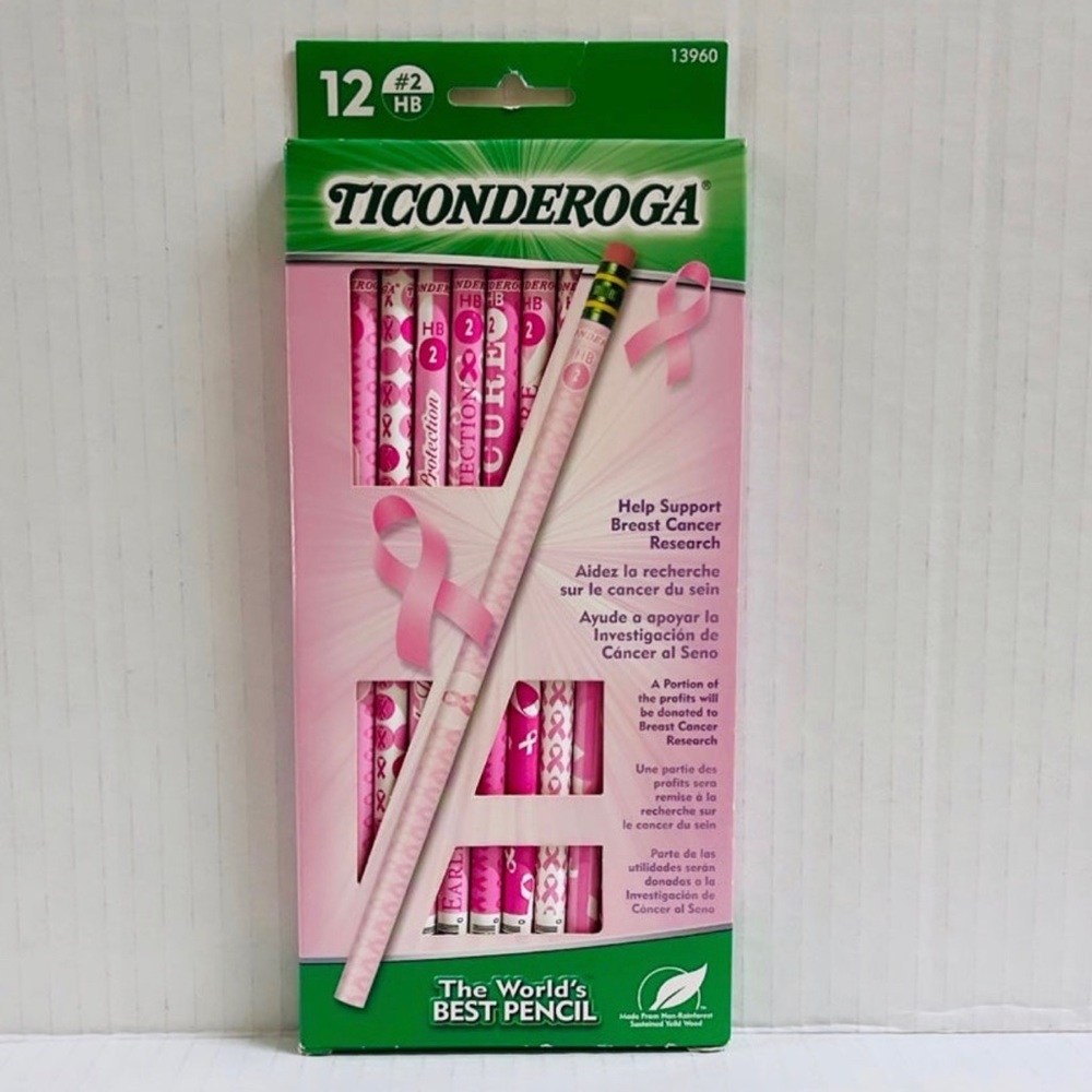 Ticonderoga 12 / #2 HB Cancer awareness pencils